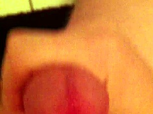 Detailed scene of a guy wanking in the toilet