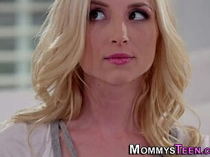 Hot MILF TEACHES young chick to SUCK big HARD cock!