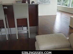 Siblingssex - desperate teen step-sis pleads stepbro to fuck her