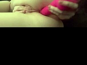 Horny British slut girlfriend performs blowjob and reaches orgasm on webcam