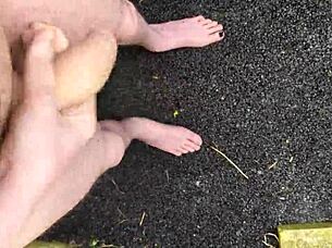 Risky Masturbating Outside At Midday