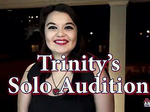 Busty brunette coed trinity rides cock in positions!