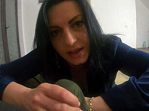 Milfycalla screams during face fuck cum play in hot jacket and slutty clothes!