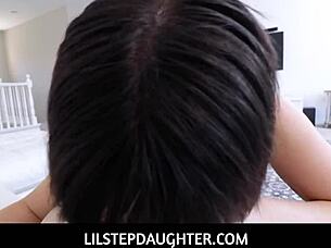 Bratty Stepdaughter Alex Kane Gives Best Gift to Stepdad with Blowjob