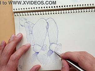 quick sketch of doggy-style foot fetish in my sketchbook 😏