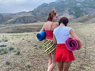 met two pretty girls outdoors