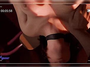 asuka kazama in wild threesome with deepthroat and cum