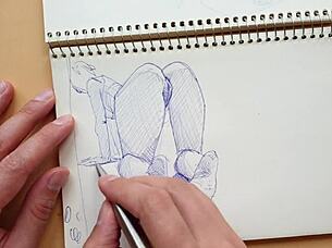 quick sketch of doggy-style foot fetish in my sketchbook 😏