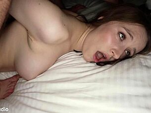 Young Erica Mori rides huge cock, showing anal gape