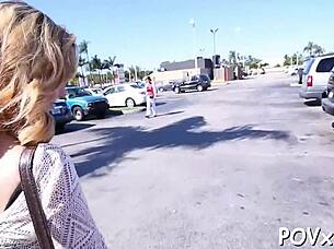 watch that hard monster cock slide into her wet pussy again and again