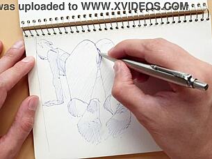 quick sketch of doggy-style foot fetish in my sketchbook 😏