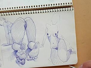 quick sketch of doggy-style foot fetish in my sketchbook 😏