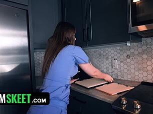 Beautiful stepdaughter rides stepdaddy!