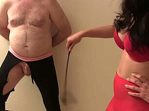 bloke gets cumshot as reward after spanking