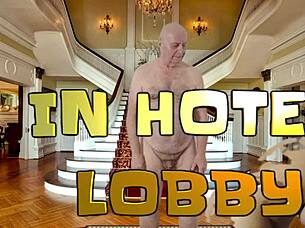 Agarabas and Olpr doing it in hotel lobby with handjob and fingering