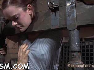 The boxed up girl is tied! Ready for BDSM fun?