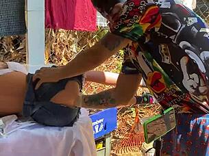 taking advantage while the boss is away, fisting the young sex toy's ass