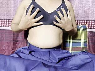 College girl fingers her pussy with oil.