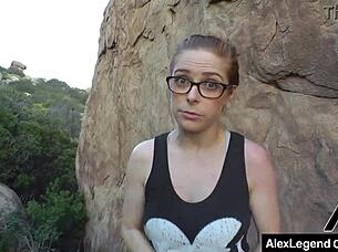 brooklyn, the hot brunette babe, teases herself with a toy in her ass