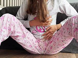teen in pajama masturbates small 18+ tits and squirts