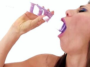 Makayla Cox's big tits bounce during huge cock deepthroat and cum swallow?