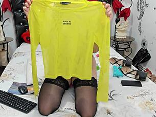 Hey, check out this big orgasm from fingering in lingerie, squirting everywhere!