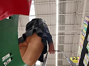 Bold ass hunter stalks mexican milf in supermarket