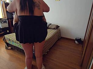 Mature andrea with milky tits fucks young university guy in quito