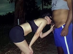 Night Run Ends In Intense Sex In Park