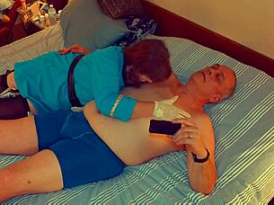 Granny nurse deepthroats patient. New year hardcore action.