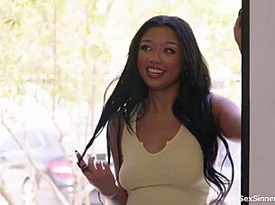 Asian Teen Sucks Stepdad's Cock for First Time