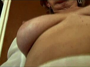 Naughty Granny Teases With See Through Top And Slip! Flashing Pussy Close Up!