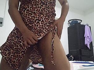 Stepmother In Tigress Costume Masturbates And Cums In Wet Panties!