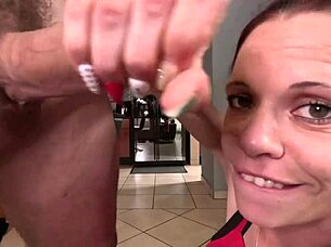 I tease cock with close-up handjob cum on camera