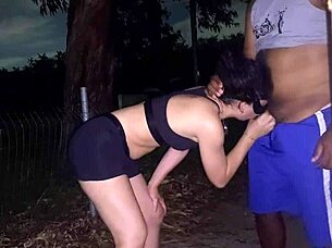 Night Run Ends In Intense Sex In Park