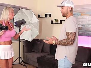 massive boobs gilf says fuck me hard