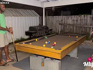 Samantha Loses Pool Bet, Takes Monster BBC Outdoors