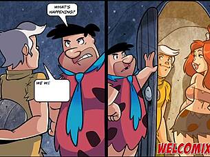 the flintstones say, 'join our poker table orgy?' porn toons