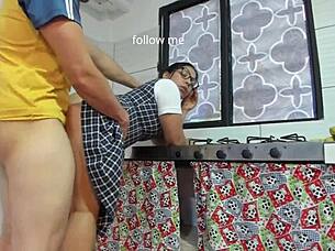 after school, she fucks classmate without condom, lets ass get destroyed, he cums outside - alexachris20