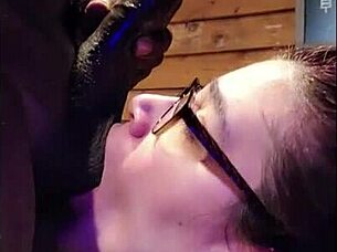 white slut wife loves sucking big black cock bareback