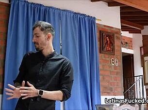 i fucking sexy latina, deepthroating and choking before fixing her scooter, then fingering her