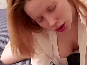 Babe in panties masturbates tits ass horny blonde