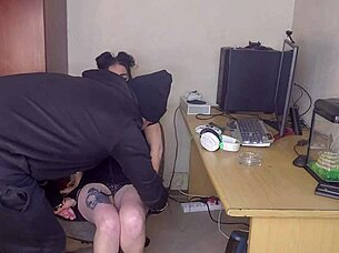 can't pay rent so i fuck my gamer girl in miniskirt doggystyle