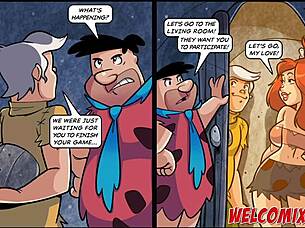 the flintstones say, 'join our poker table orgy?' porn toons