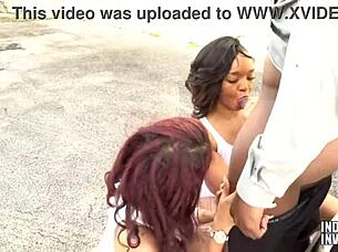 cute girl giving sloppy blowjobs to big cocks