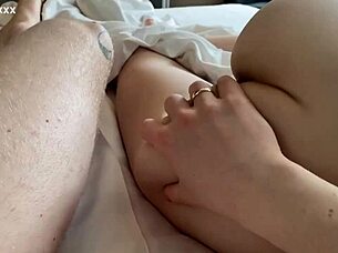 Just woke up, want to fuck her shaved pussy again