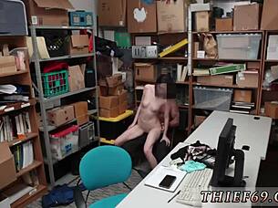 Teenage Ebony Girl Masturbates and Squirts While Punished as Suspect in Garage Uniform