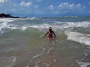 Showing everything on nudist beach, guys crazy for blowjob and anal?