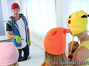 Teens Tight Pussy Stretched By Monster Cock In 3some – Can She Handle It?