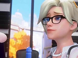 mercy performs a sucking action in the game